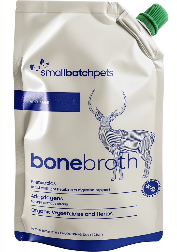 Smallbatch Pets Bone Broth poured over dog food in a bowl