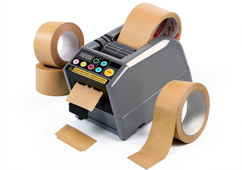 Lumorix ribbon cutter in use on a packaging table