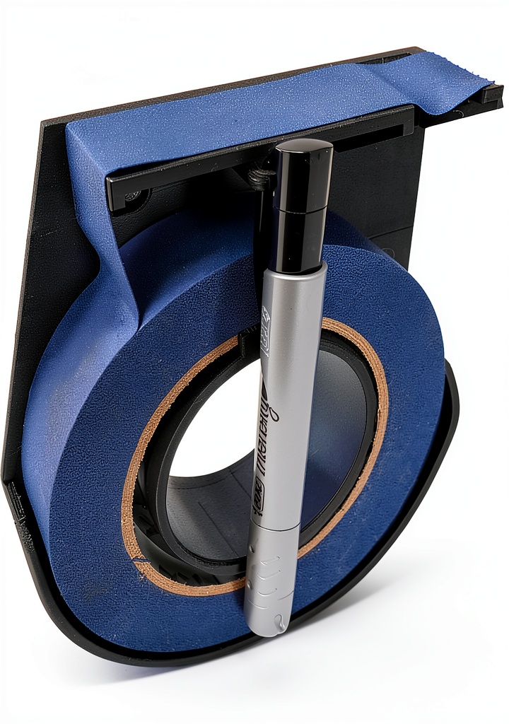 Engenuit Note Taper mounted on a wall with tape and pen accessible