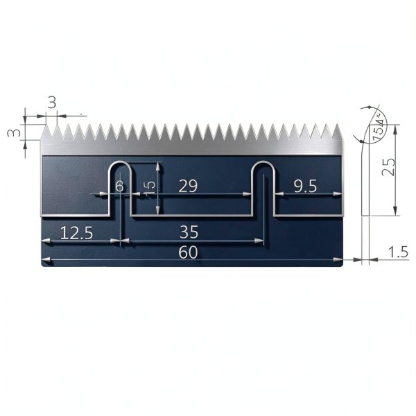 VQVRTPIA Carton Sealer Blades Carbon Steel 2 Slot Design-1