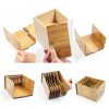 Hiyoo Wood Tape Dispenser Stained Glass Crafting Organizer-2