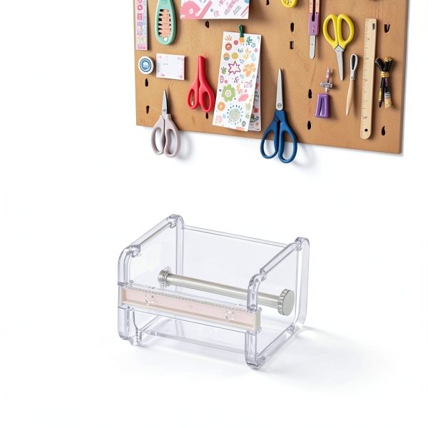 Jizlan Acrylic Tape Dispenser Transparent Craft Organization-3
