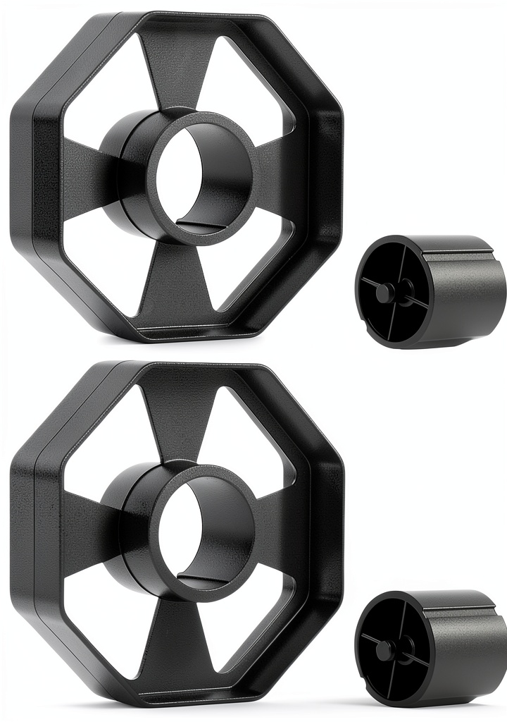 Installing CZMZHFC Tape Dispenser Cores Durable Plastic 1 and 3 Inch on a wooden desk
