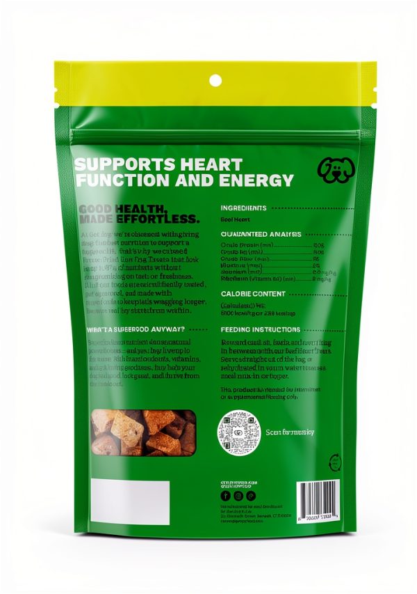 Get Joy Freeze Dried Raw Dog Treats Beef Heart 4 Ounce Pack of 3-1
