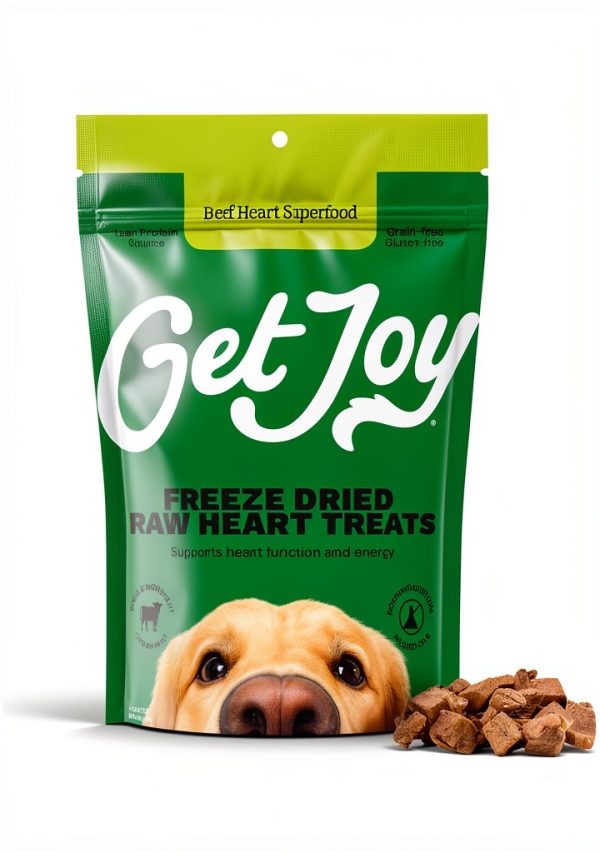 Get Joy Freeze Dried Raw Dog Treats Beef Heart 4 Ounce Pack of 3-0