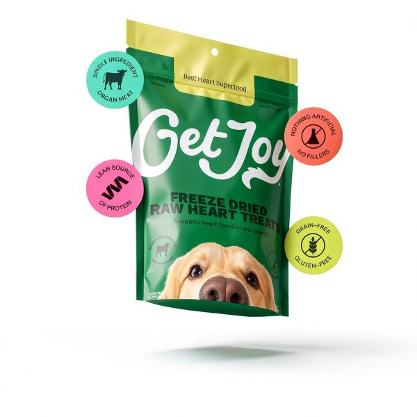 Freeze Dried Beef Heart Dog Treats Get Joy 4 Ounce Pack of 3 Superfood-5