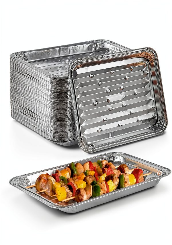 Disposable Aluminum Foil Broiler Pan 25-Pack Stock Your Home Grill-0