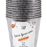 (15 Pack) Grease Bucket Liner Compatible with Pit Boss Grills 67292 Foil, Oklahoma Joe's 9518545P06, Rec Tec Large Bucket & Other Grill Bucket Accessories l 6.3” x 6.0” l Disposable Aluminum-0