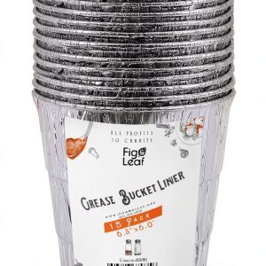 (15 Pack) Grease Bucket Liner Compatible with Pit Boss Grills 67292 Foil, Oklahoma Joe's 9518545P06, Rec Tec Large Bucket & Other Grill Bucket Accessories l 6.3” x 6.0” l Disposable Aluminum-0
